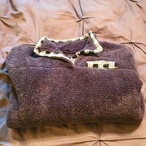 Grey fleece pullover